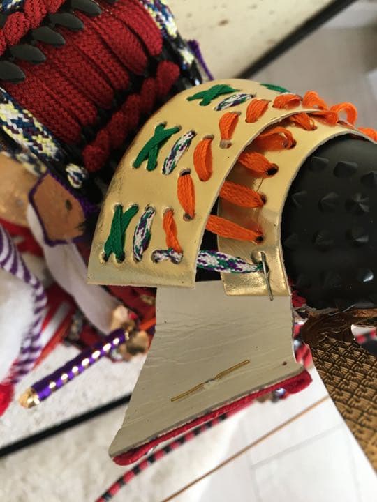 美品！ガラスケース入五月人形［馬上大将］節句白馬弓矢百貨店購入