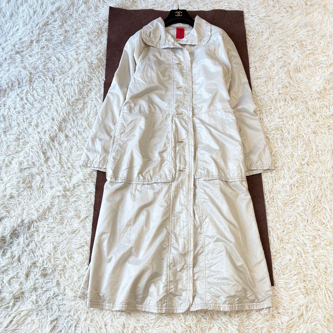HaaT イッセイミヤケ ロングコート ナイロン ライトベージュ