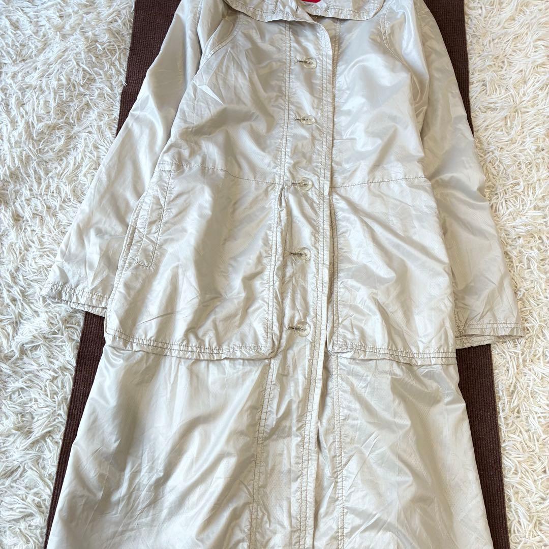 HaaT イッセイミヤケ ロングコート ナイロン ライトベージュ