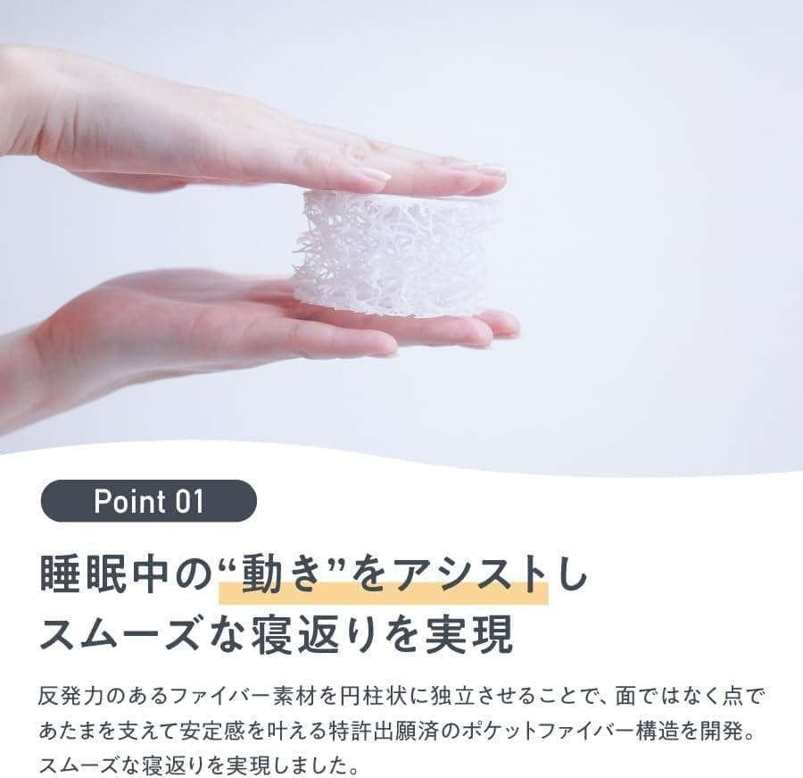 【開封済・未使用】 NELL まくら 枕 安眠 快眠 枕カバー付き 体圧分散