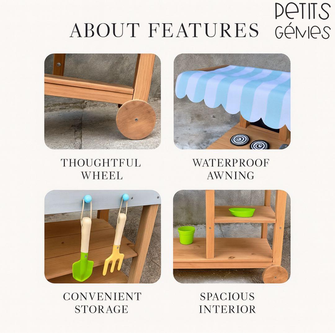 PETITS GÉNIES マッドキッチン 屋外おままごと水遊び 泥遊びガーデン