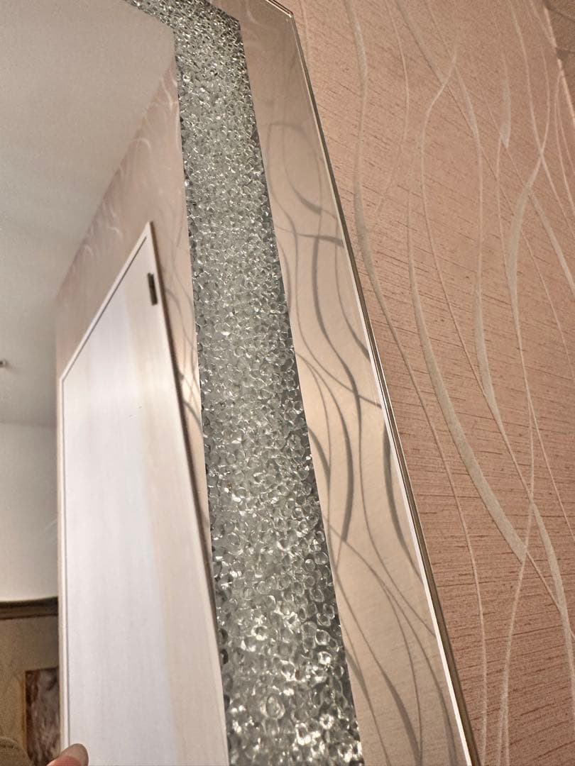 新品LED3色調光　照明付き壁掛け　鏡 大きめ　80cm