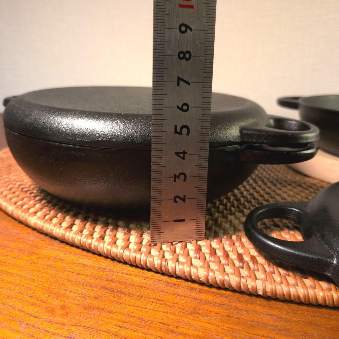 盛栄堂　南部鉄器　ニューラウンド万能鍋15cm×2個　木皿付