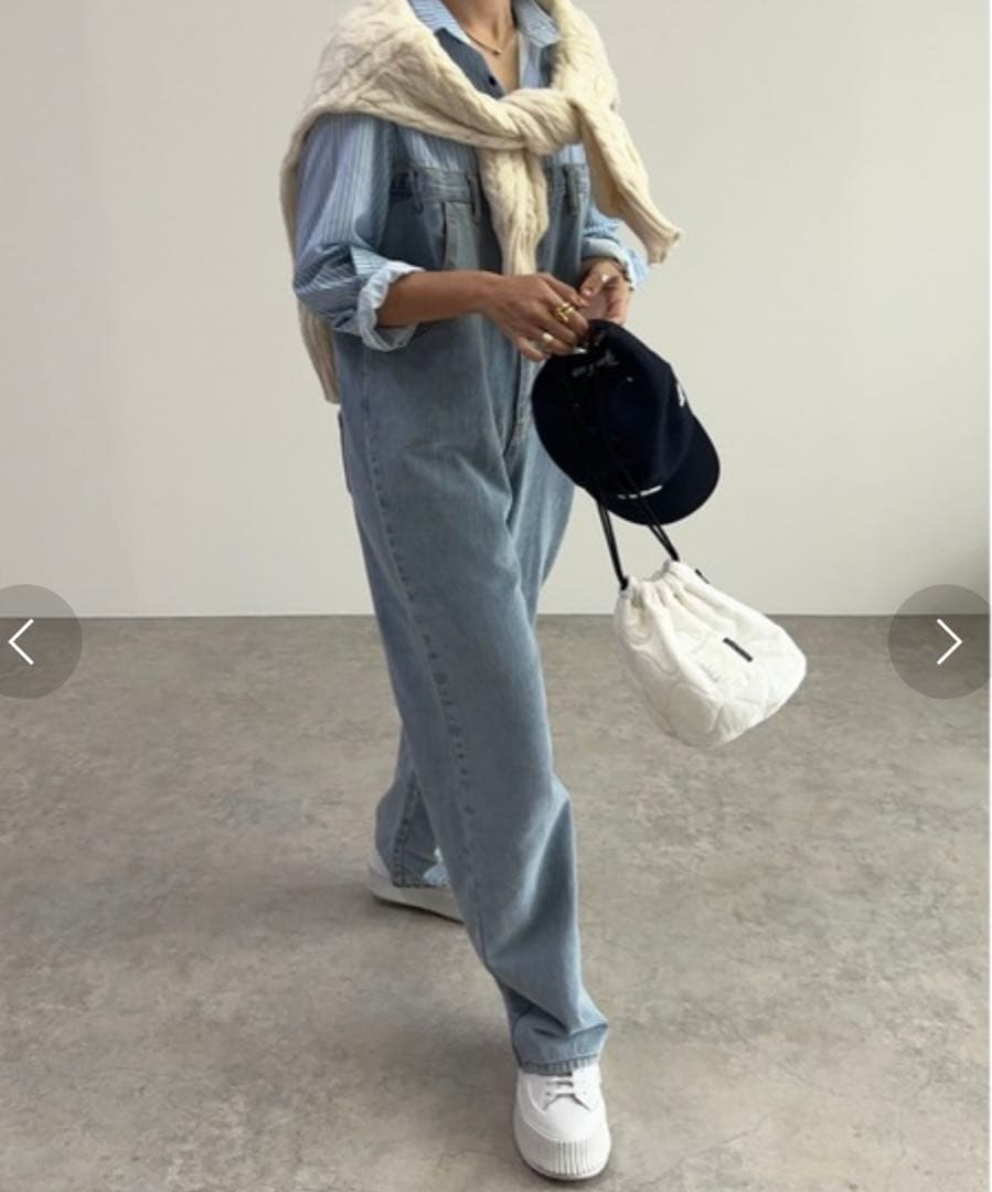 owndaily シャツドッキングデニムジャンプスーツ
