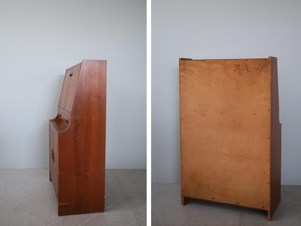 英国アンティークチーク古木ライティングビューロー/木製デスク/勉強机92-265