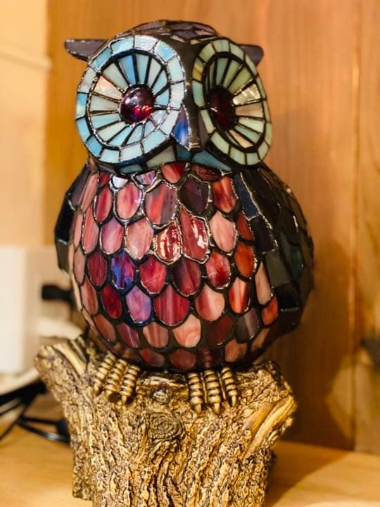 新品　フクロウステンドランプ