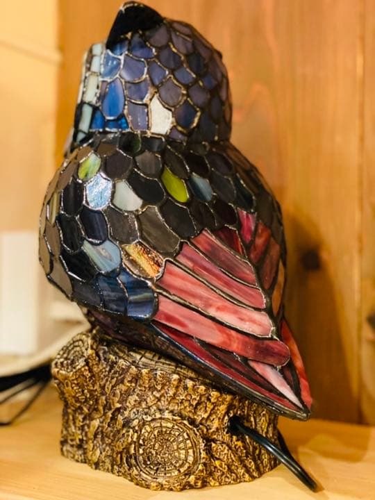 新品　フクロウステンドランプ