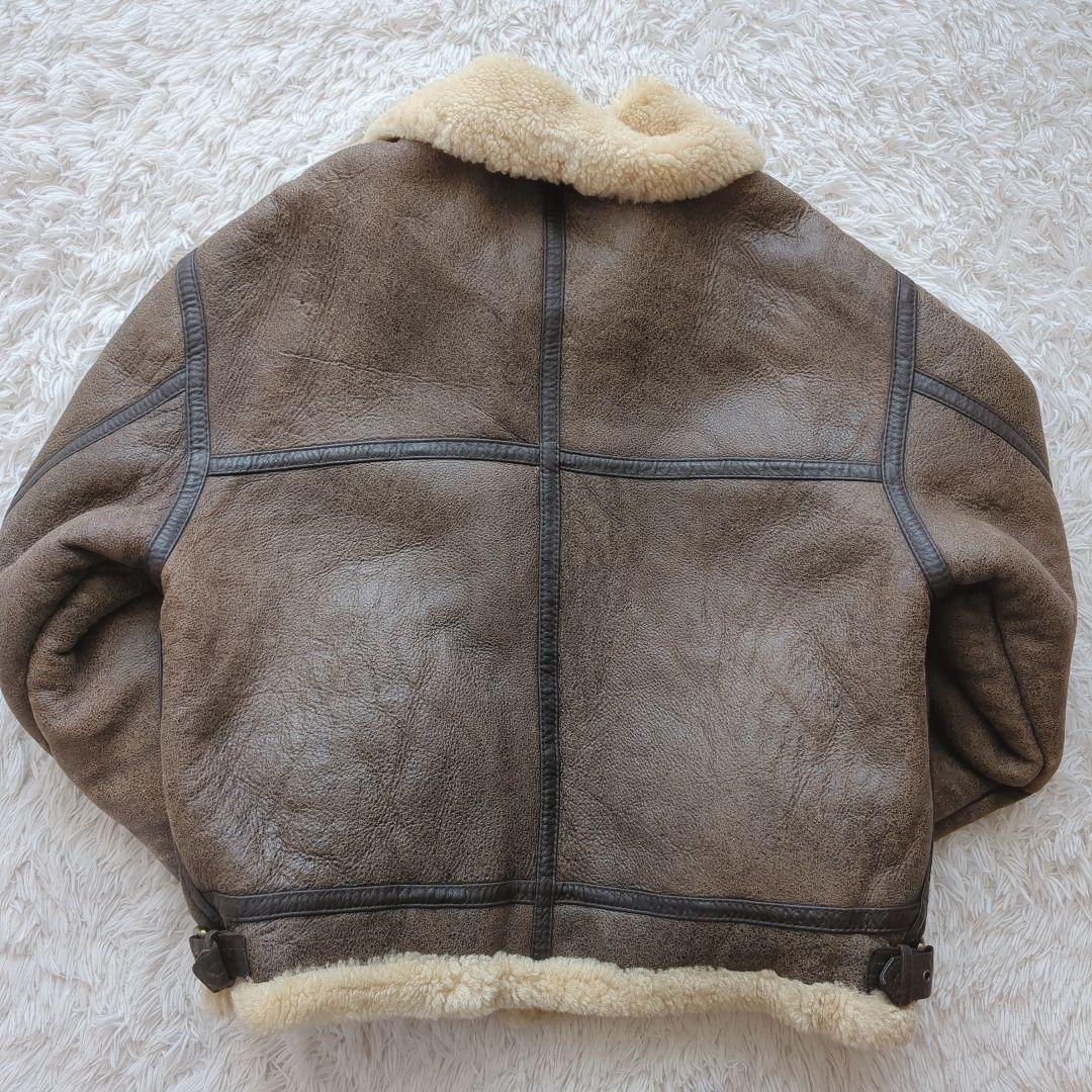 美品 90's B-3フライトジャケット リアルムートン ボア 羊革 L 希少