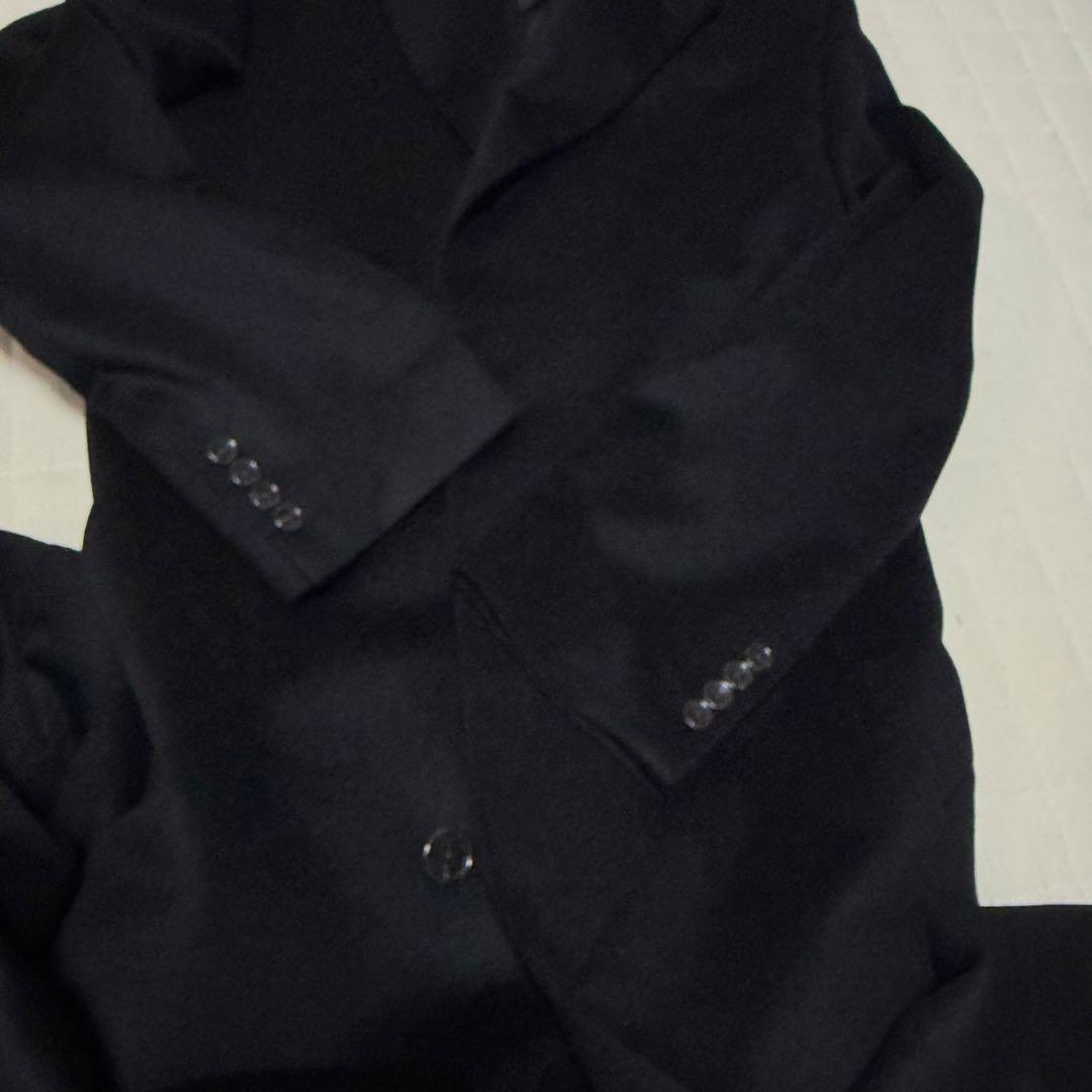 【極美品】カシミヤ100% メンズ チェスターコート XL 黒