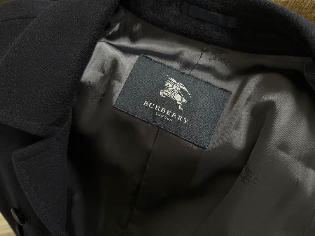 T50 メンズ バーバリー高級カシミア100%ロングトレンチコート 美品