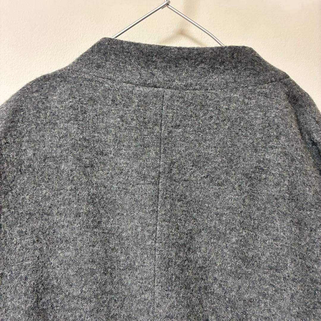 TSUMORI CHISATO モヘヤロングコート グレー・ネイビーツモリチサト