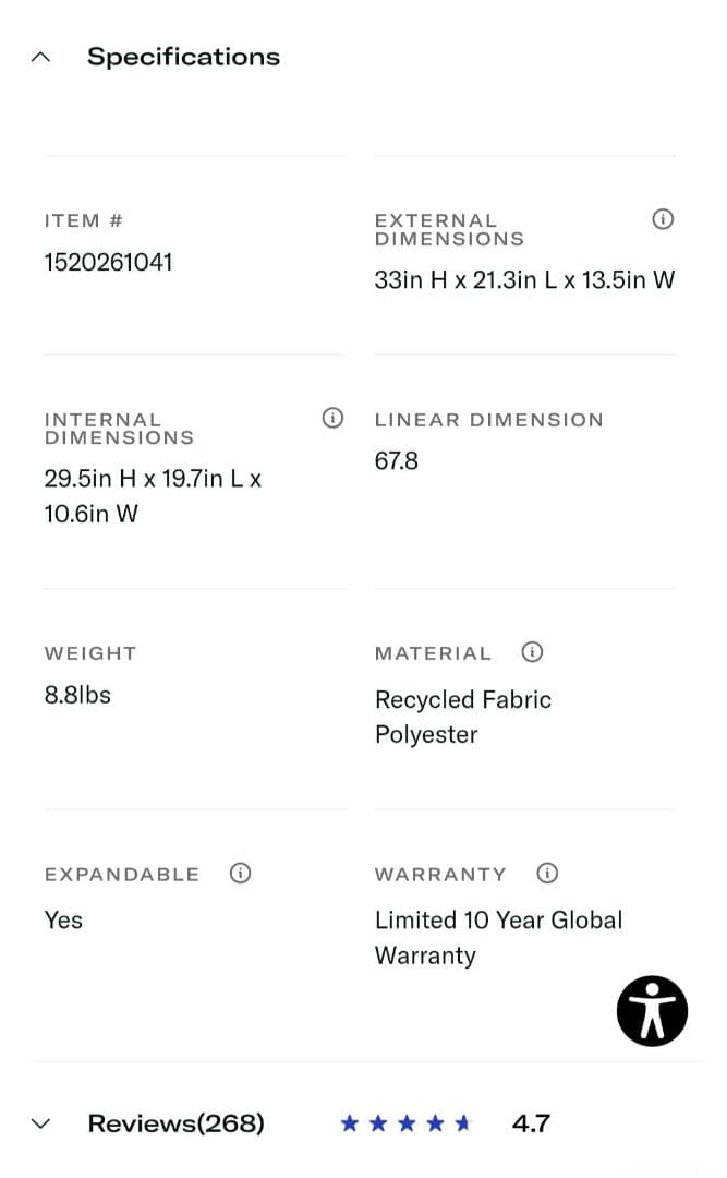 【１回使用美品】サムソナイト　アップリフトソフトサイドラージスピナー