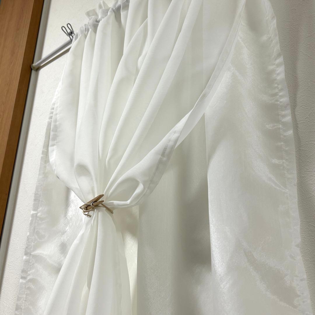 【KURO☆】二重レースカフェカーテン　4枚　オーダー品