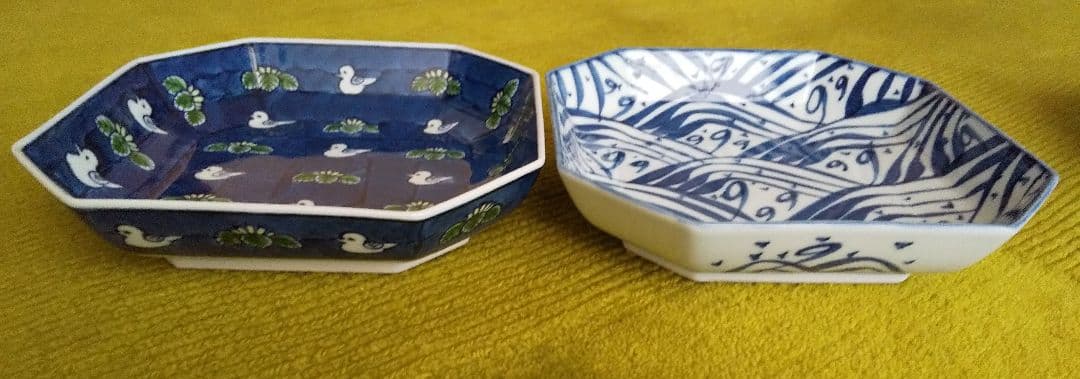 有田焼 源右衛門窯 古伊万里 方皿 中方皿 緑彩 染錦