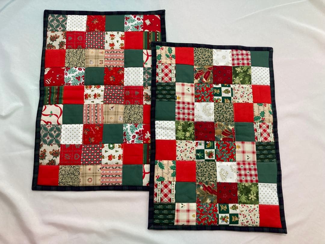 クリスマスパッチワークキルトまとめて　ハンドメイド
