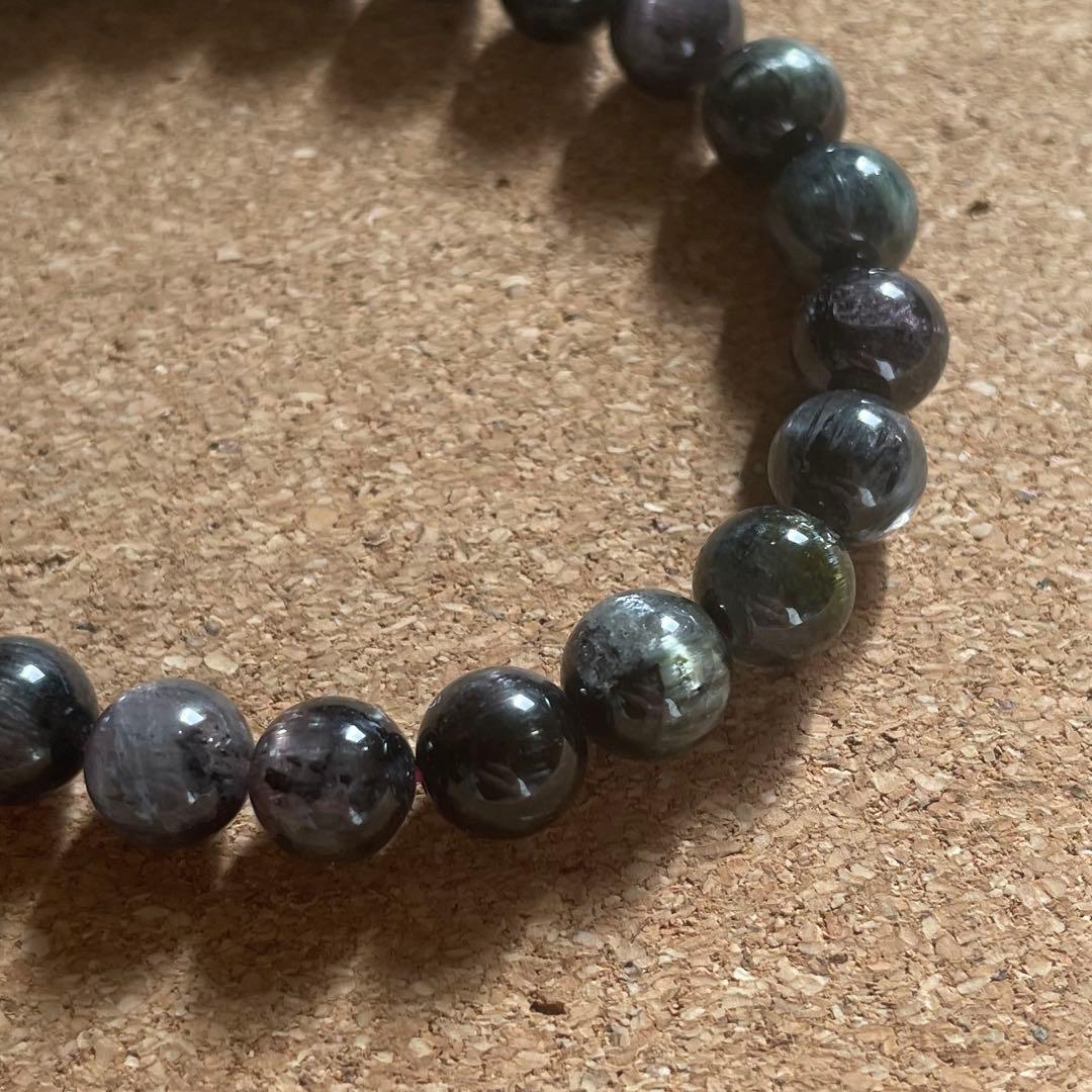 【希少】キャッツアイトルマリン ブレスレット 7.5㎜ 16㎝ 新春セール開催中