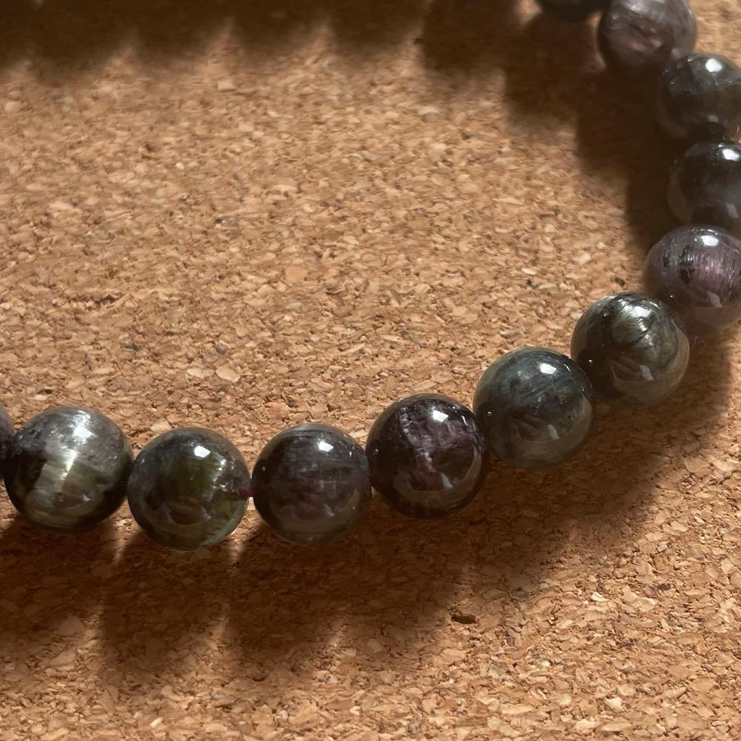 【希少】キャッツアイトルマリン ブレスレット 7.5㎜ 16㎝ 新春セール開催中