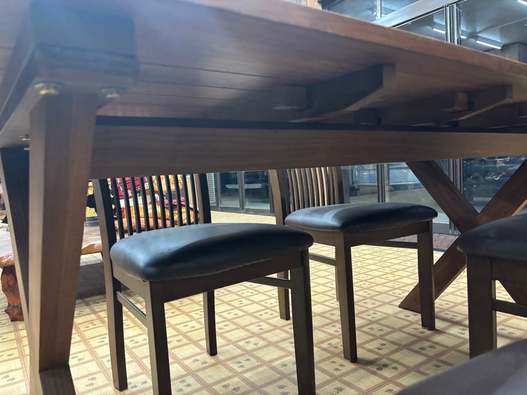 ウォールナット材 長方形ダイニングテーブル 約180cm