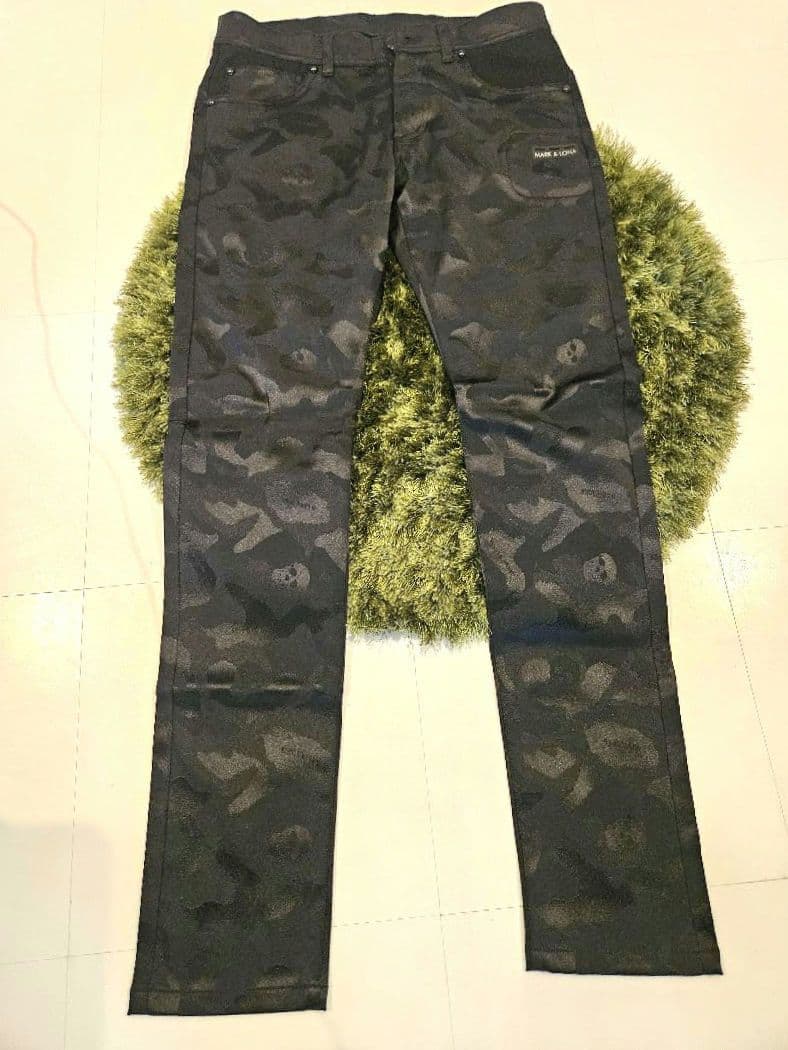 MARK & LONA スカル刺繍 ブラックパンツ