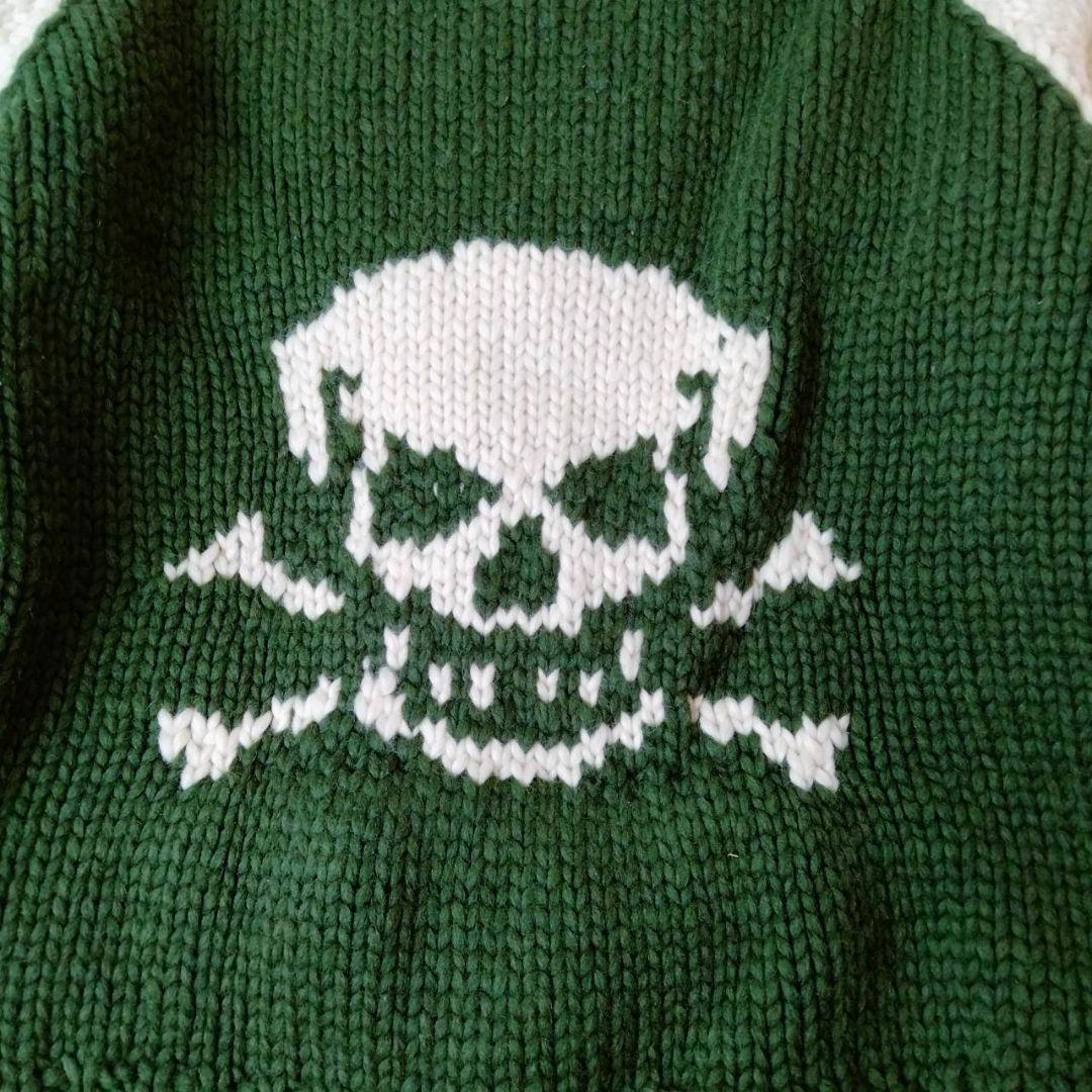 カナタ【別注】カーディガン　Mサイズ相当　ジョンブルスカル柄　KANATA