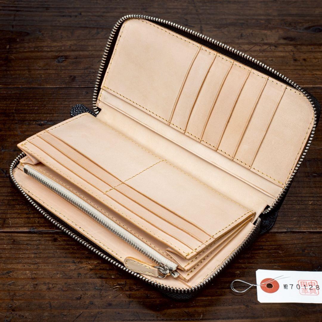 ガルーシャ 実物撮影 スティングレイ 長財布 スティングレー ラウンドファスナー