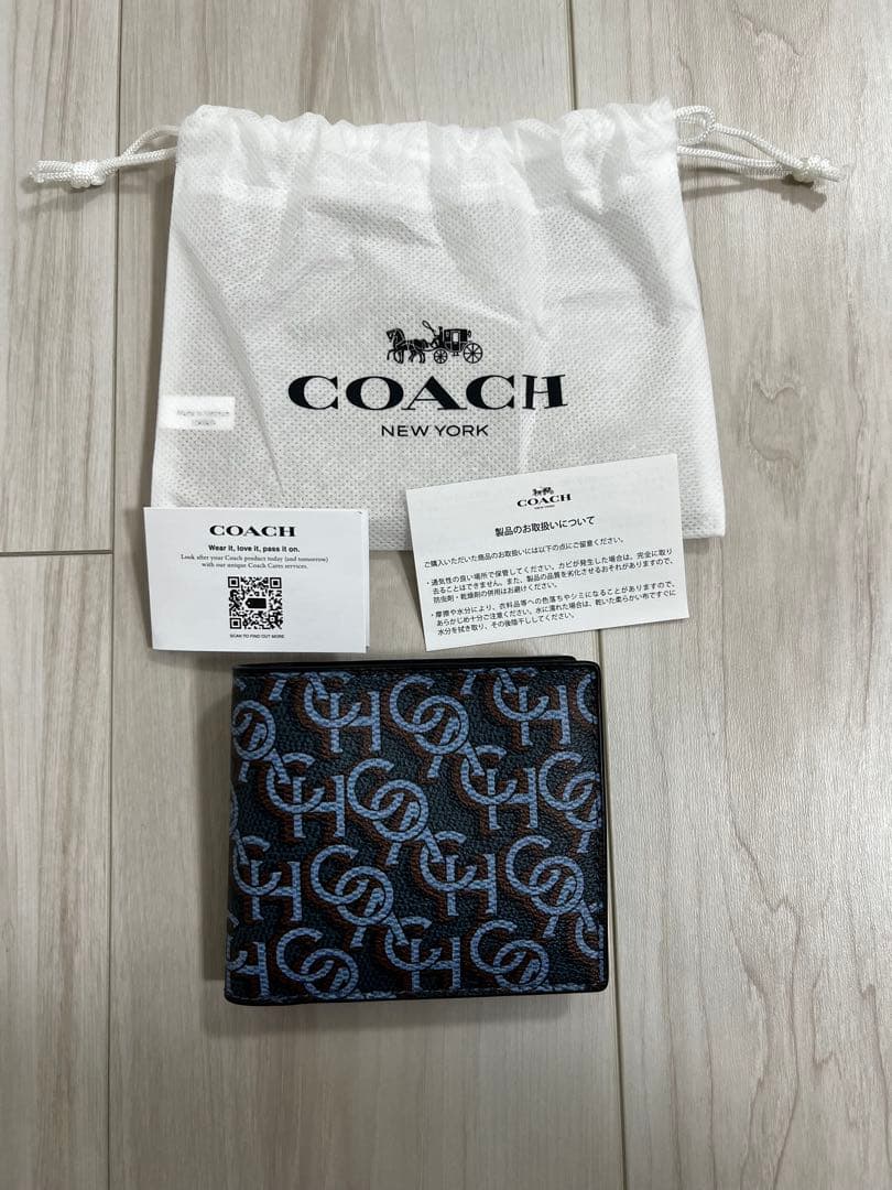 新品未使用　正規品 メンズコーチ　CH132QBMQ 二つ折り財布　ブルー