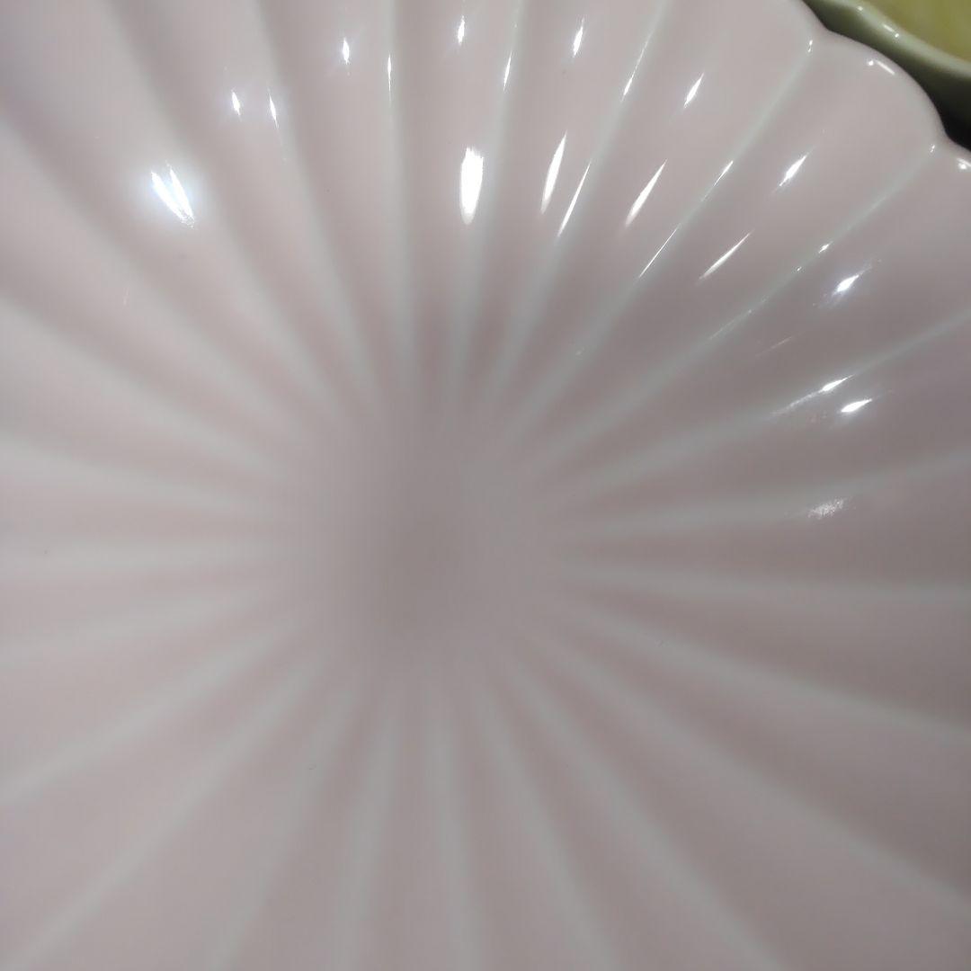 深川製磁 3色 菊割 小鉢 輪花 ピンク イエロー ベージュ