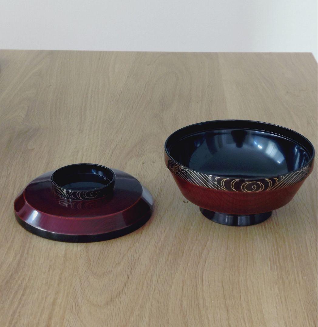 平安象彦　漆　煮物椀　口径14cm 二脚セット　おそらく新品