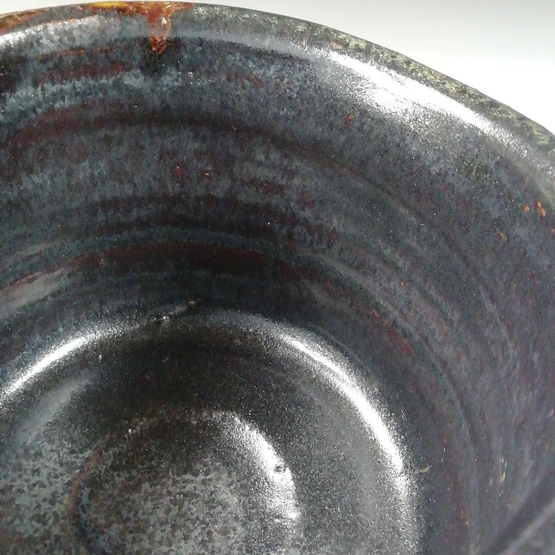 Ｔ５７４　茶碗　『黒織部　茶碗』『白倉窯　伊村彰介』　共箱　抹茶碗　茶道具
