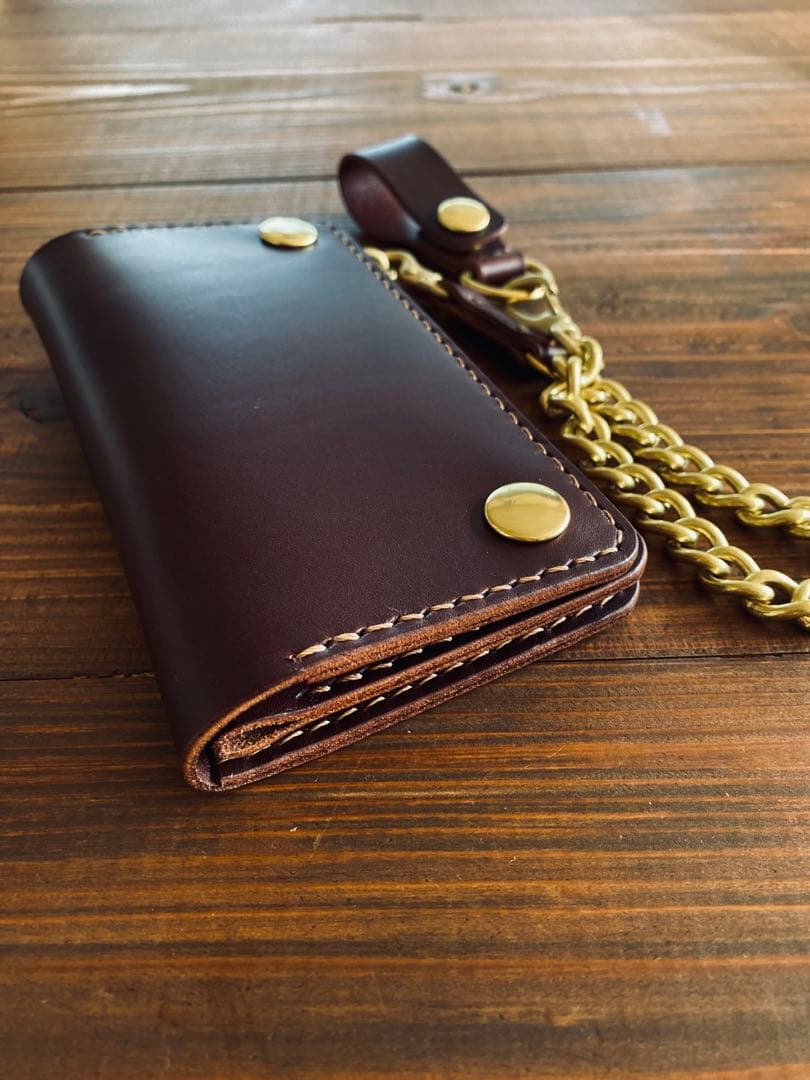 【ブルガロ】TM02-73ミドルトラッカーウォレット真鍮チェーン付き