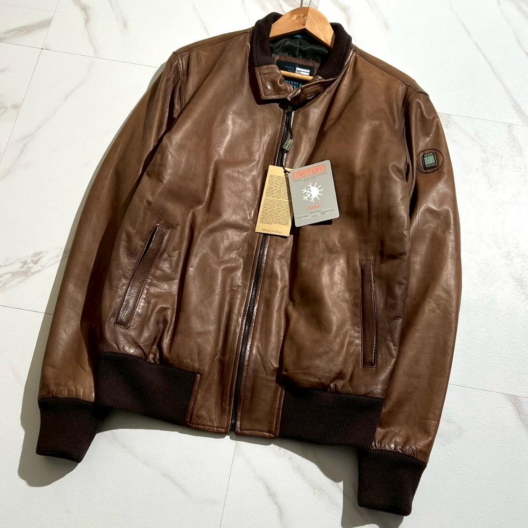 未使用 16万　NARDI　レザージャケット　羊革　ヴィンテージ加工　バイカー