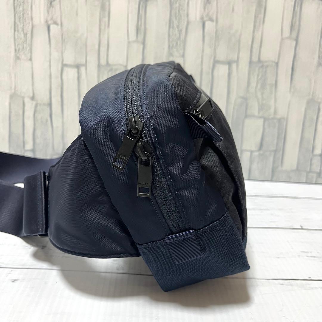 【極美】PORTER ボディバッグ ウエストバッグ ダークフォレスト ネイビー
