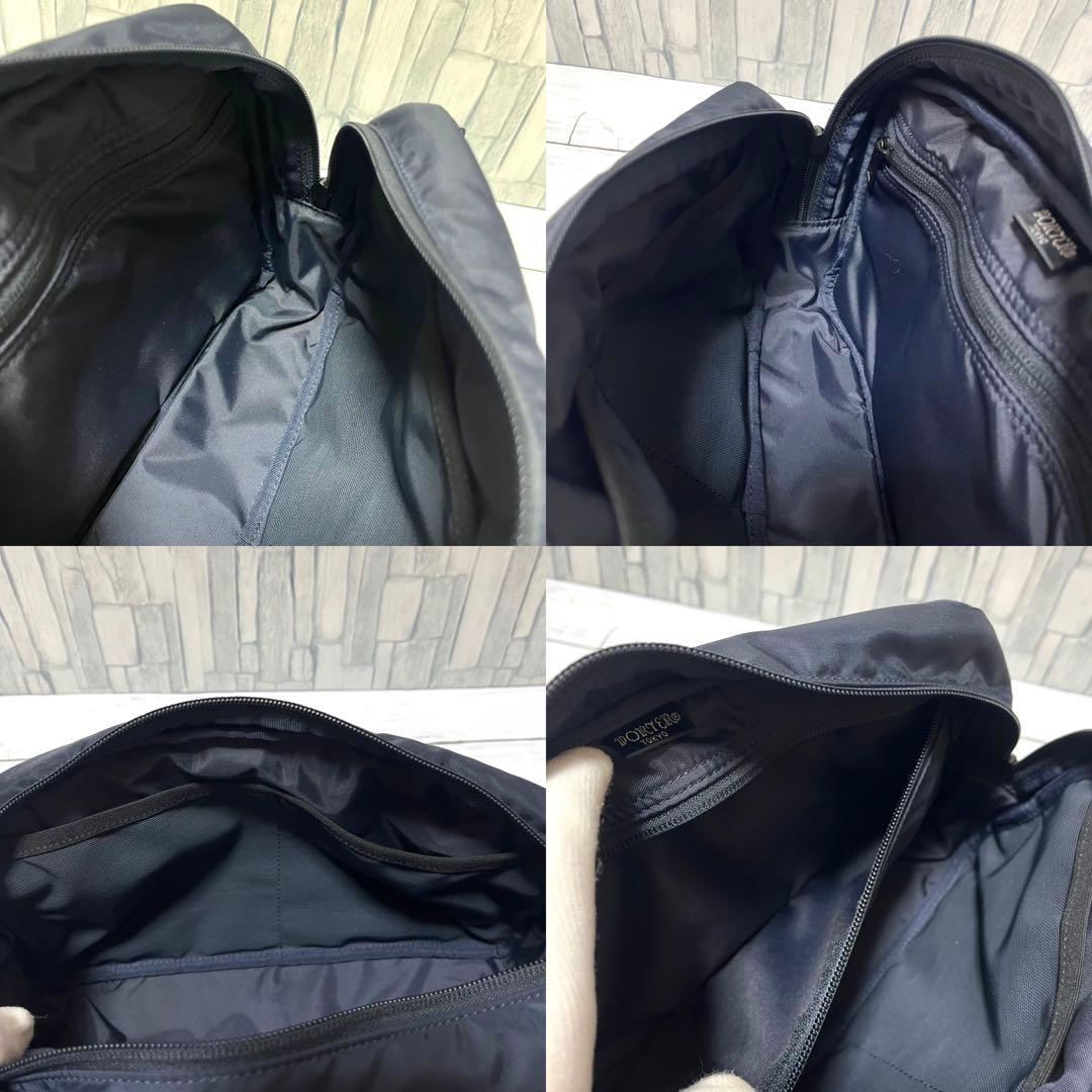 【極美】PORTER ボディバッグ ウエストバッグ ダークフォレスト ネイビー