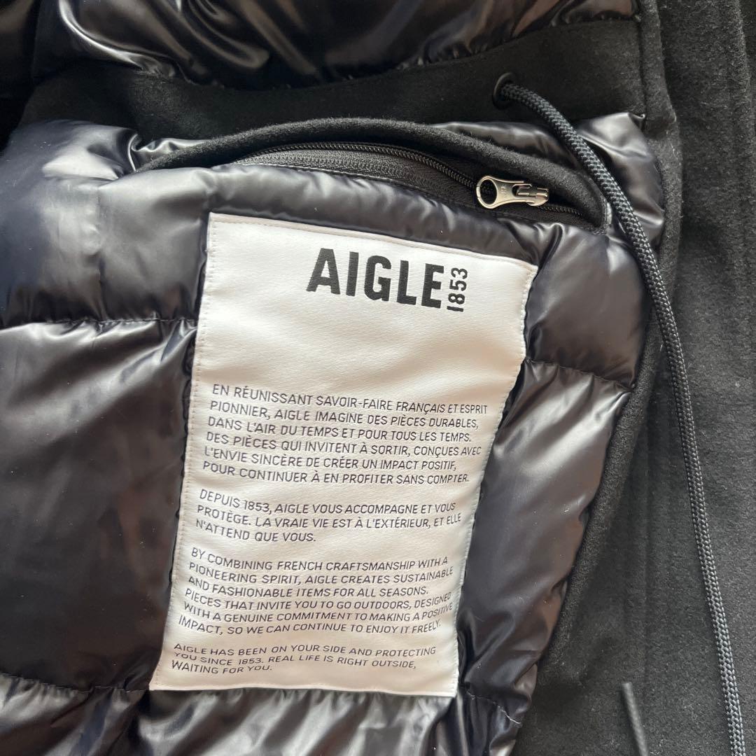 かりんとうさん専用美品 42 AIGLE ブラック ロングコート フード付 L〜