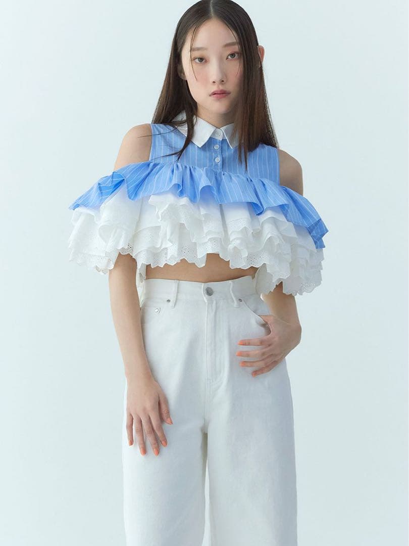 【タグ付き新品未使用】Eimy istoire ボリュームラッフルブラウス