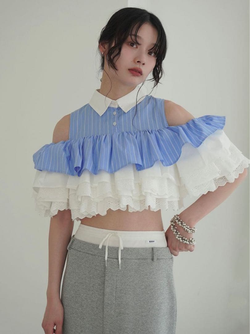 【タグ付き新品未使用】Eimy istoire ボリュームラッフルブラウス