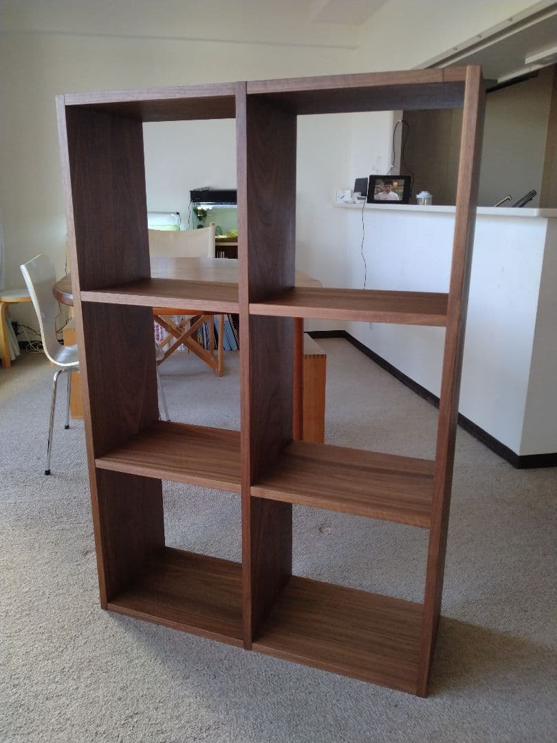 【美品】MUJI無印良品 スタッキングシェルフ3×2/ウォルナット材/ラック棚