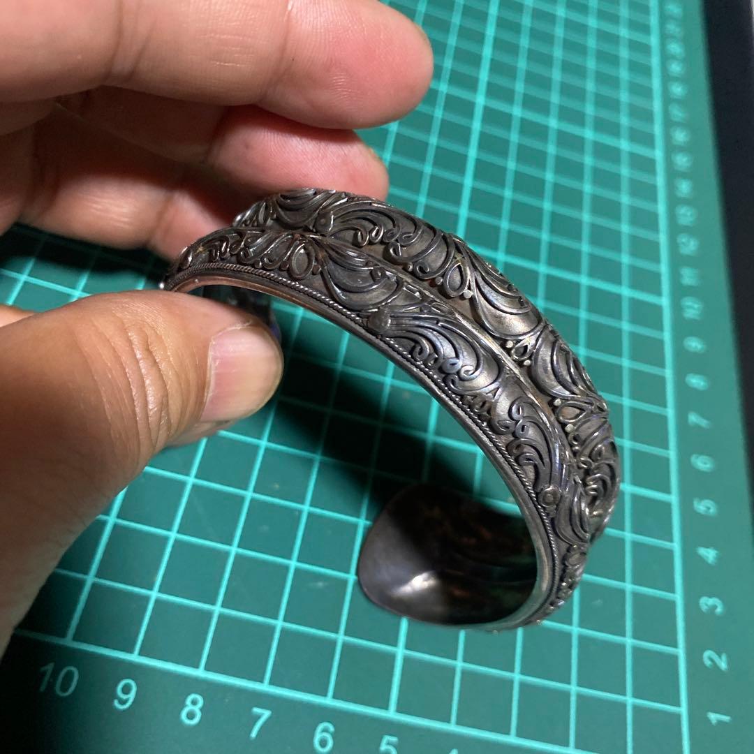 ゴシック　ブレスレット　つる柄　唐草　バングル　SUARTI 925 BA