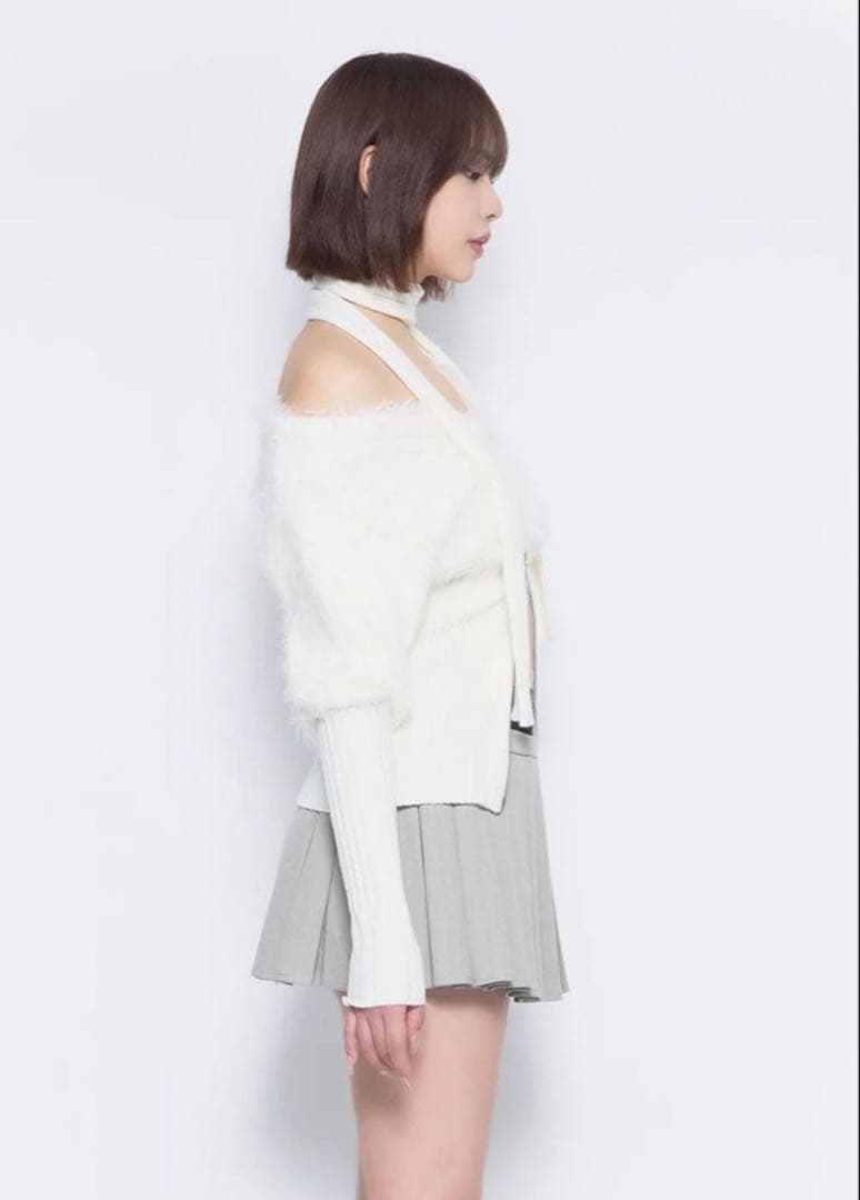 ザレッドスレッド　 S contrast zip knit アイボリー