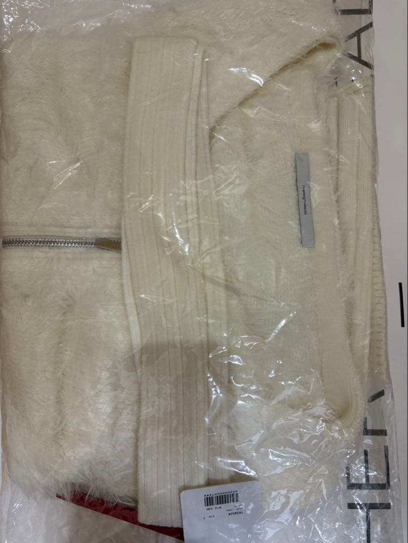 ザレッドスレッド　 S contrast zip knit アイボリー