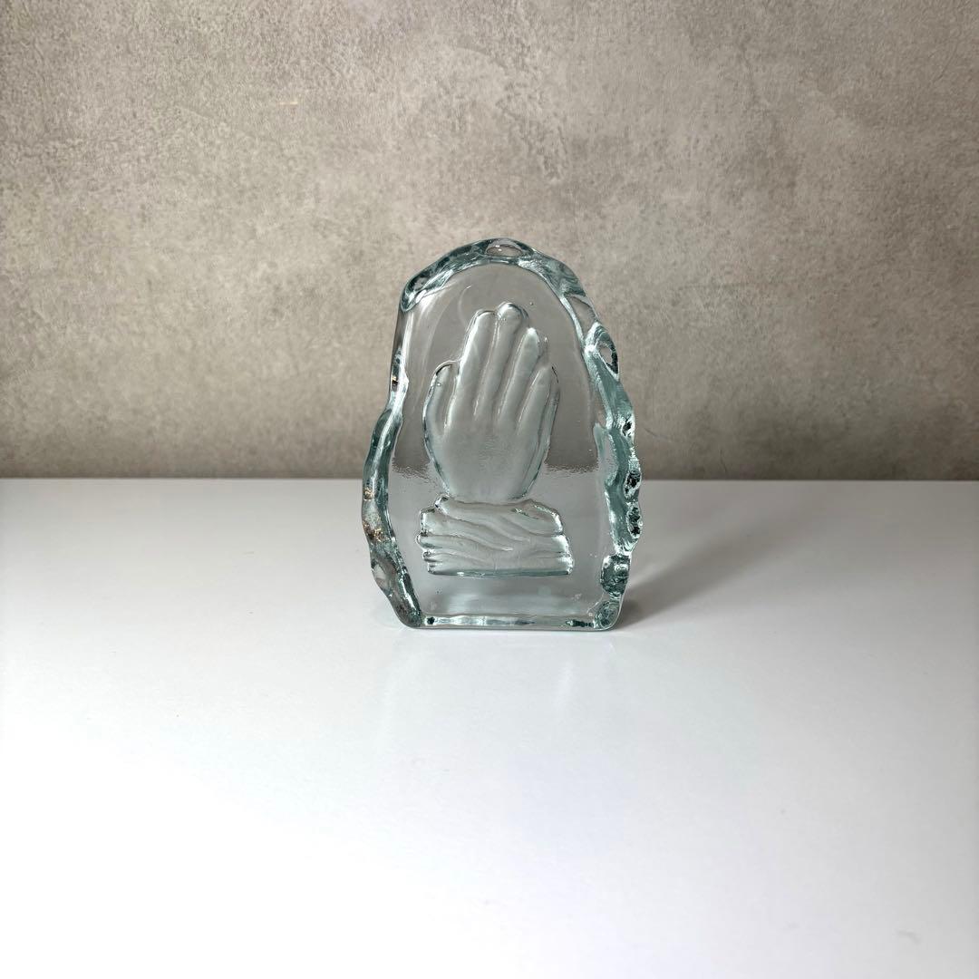 ガラス製のハンドオブジェ ミッドセンチュリー ポストモダン ヴィンテージ