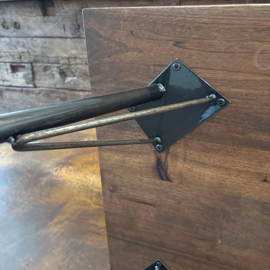 BIMAKES天然木とアイアンのダイニングテーブル　B