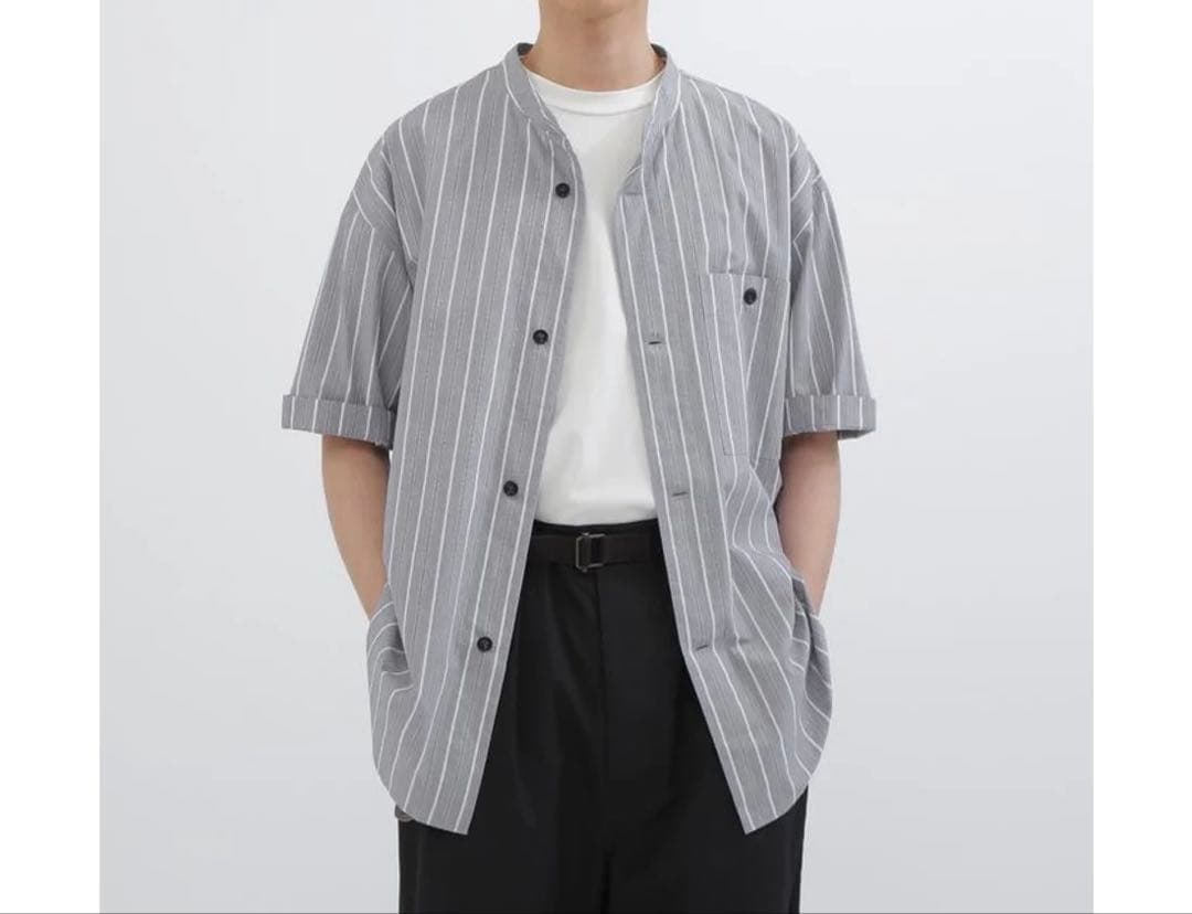 2点対応MHL SS25 END ON END STRIPE COTTON