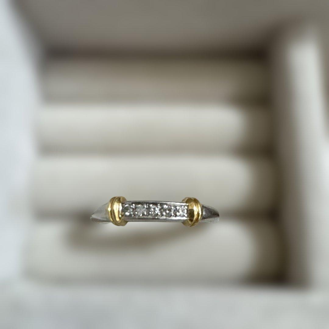 プラチナ×ゴールド×ダイヤ リング 13号