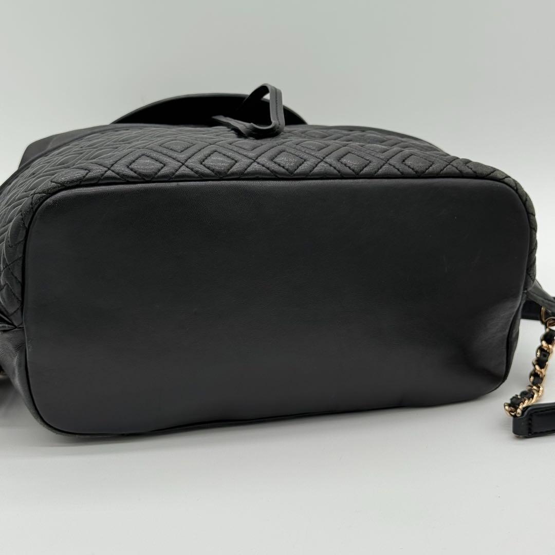 【良品】Tory Burch リュックサック バックパック レザー ブラック