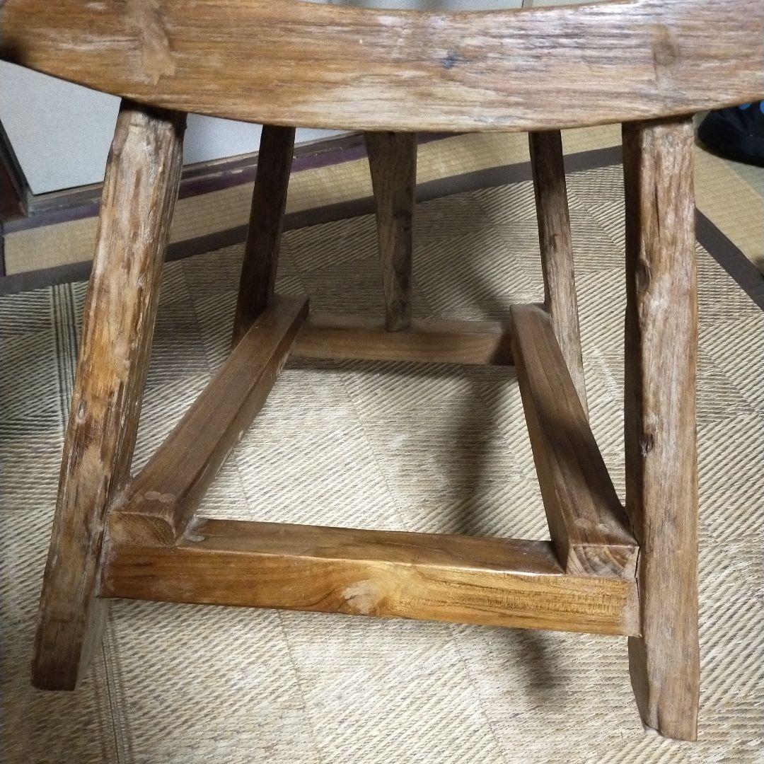 【直接引取り限定!】オールドチーク　無垢材　ナチュラルウッド　チェア　東南アジア