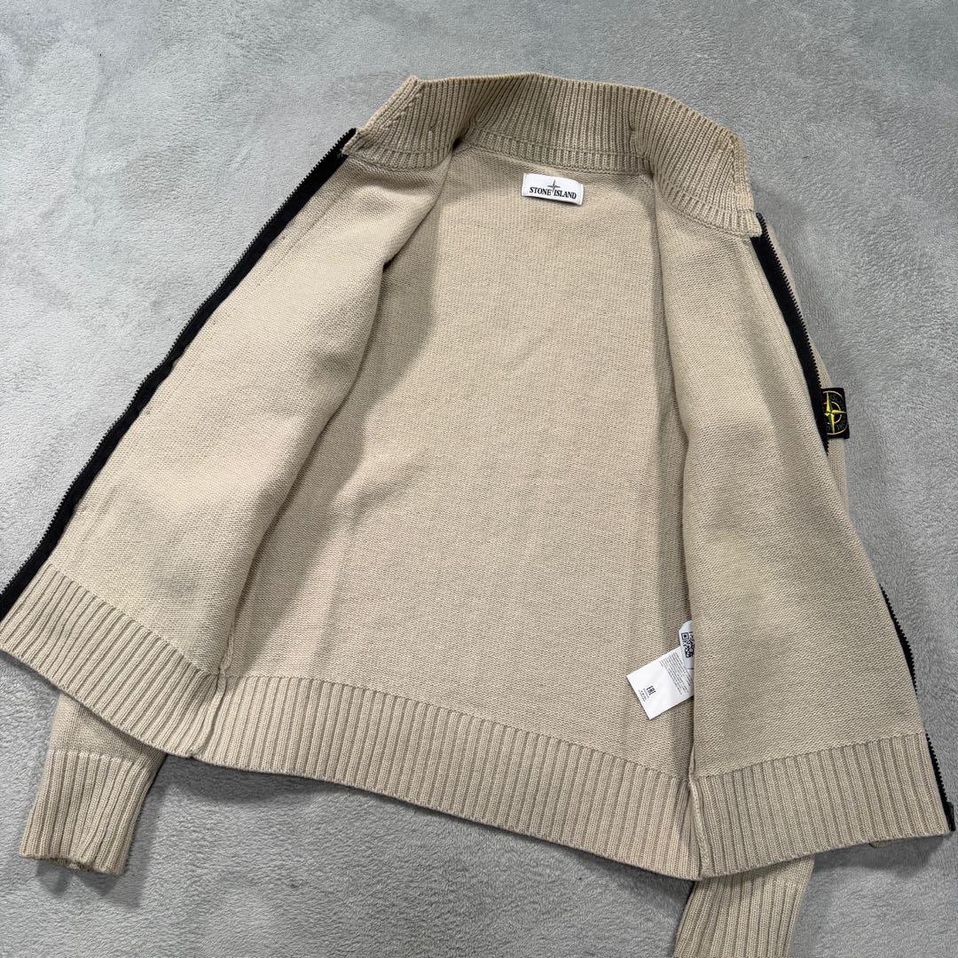 ストーンアイランド　ジップアップニットジャケット　カーディガン　ベージュ　M