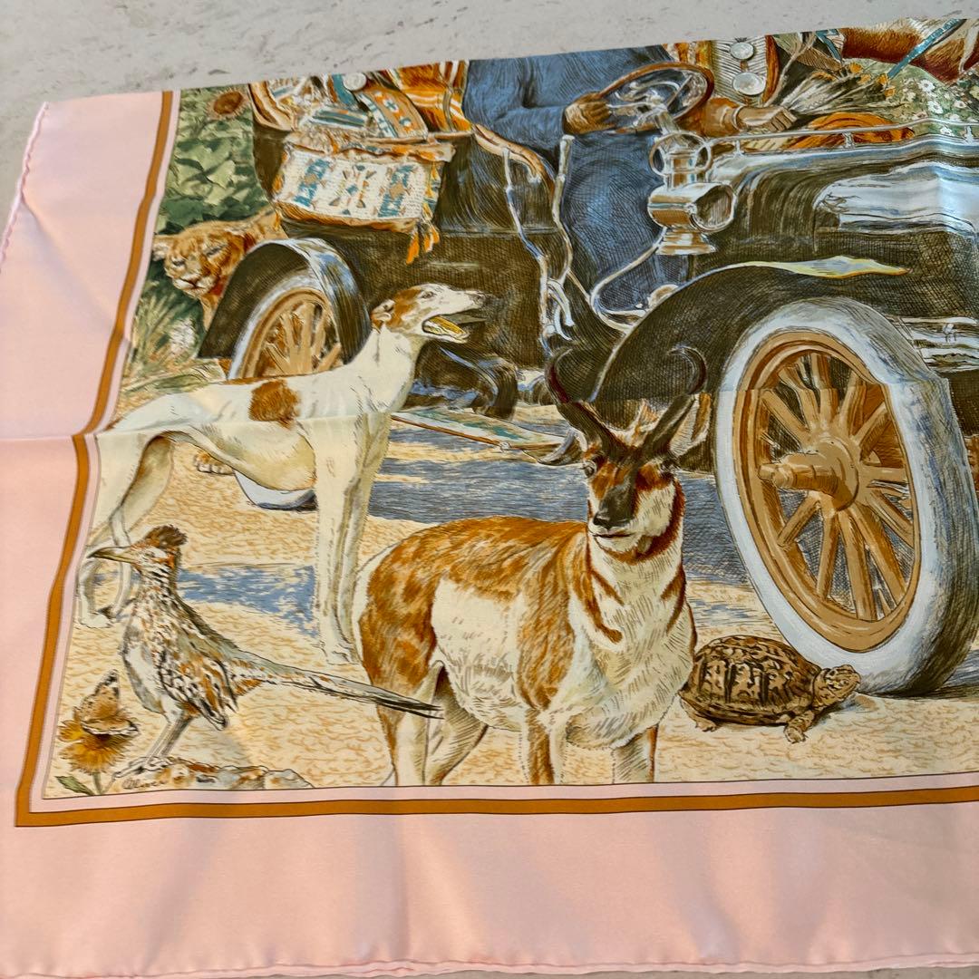 HERMES エルメス　スカーフ　ピンク　90