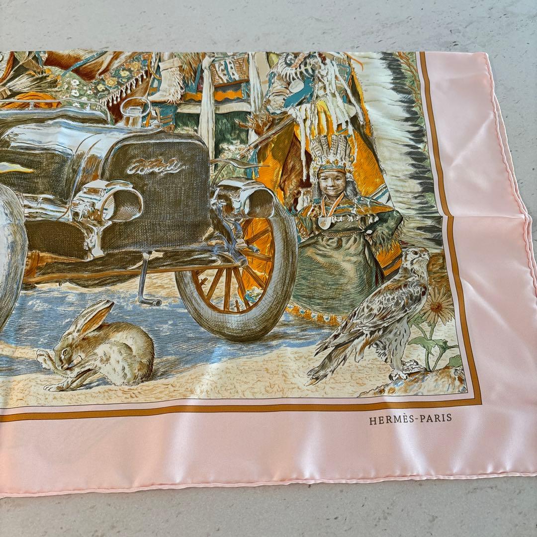 HERMES エルメス　スカーフ　ピンク　90