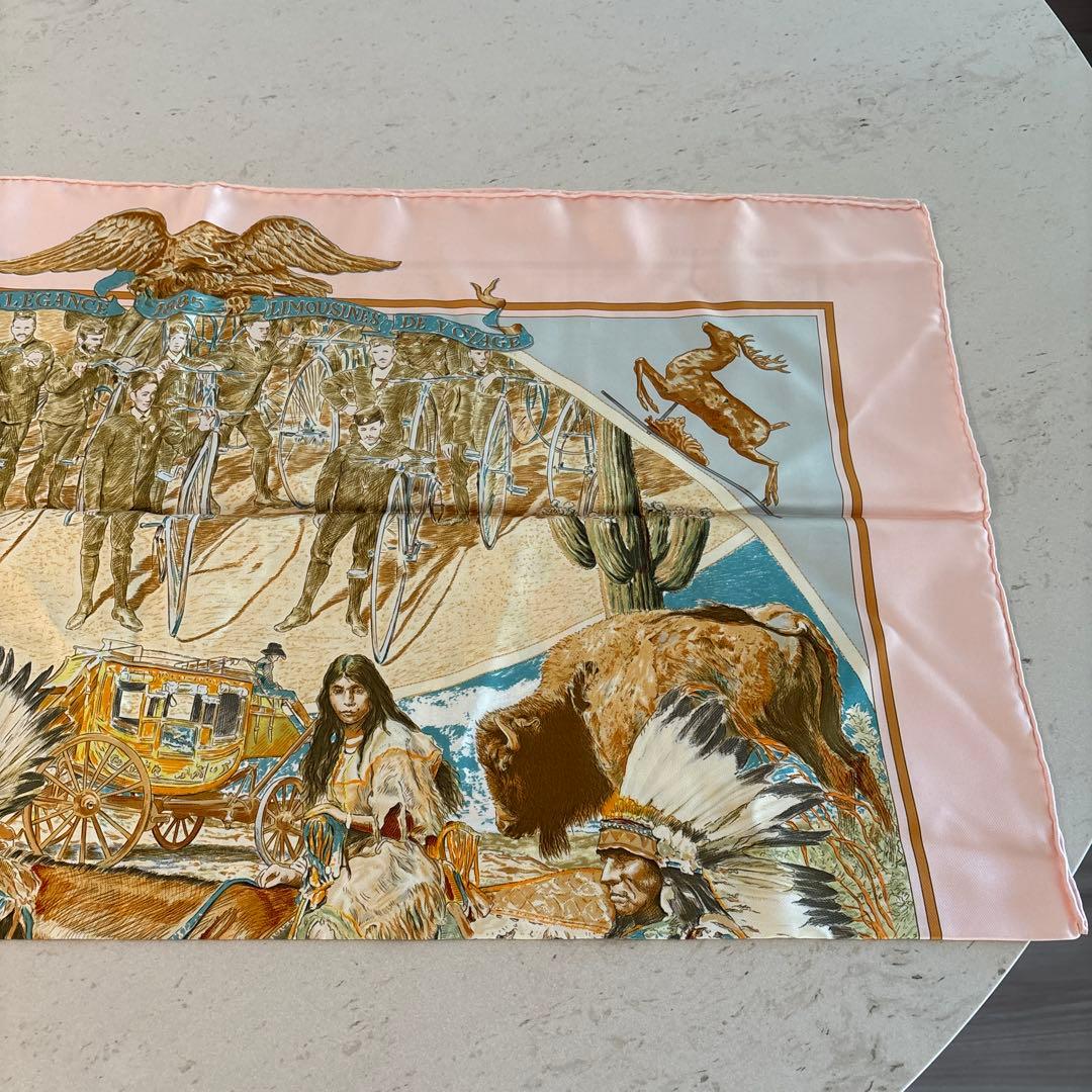 HERMES エルメス　スカーフ　ピンク　90